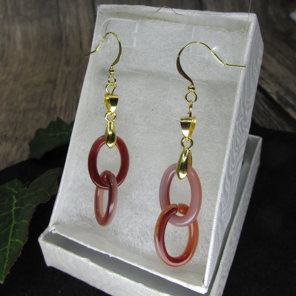 Gold Plated Twin Resin Earrings